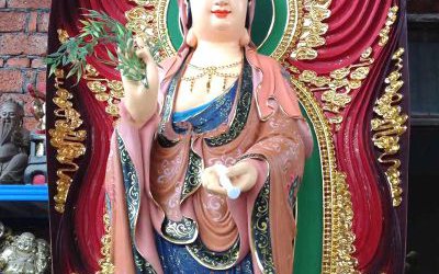 景區(qū)玻璃鋼彩繪戶外大型供奉神佛三圣雕塑