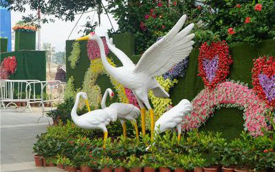 動(dòng)物園廣場(chǎng)創(chuàng)意玻璃鋼?dān)Q雕塑