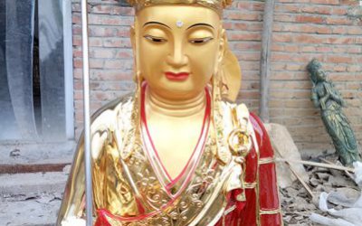 戶(hù)外景區(qū)玻璃鋼漆金地藏王雕塑