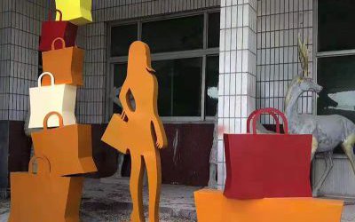玻璃鋼抽象購物女郎商場(chǎng)人物美陳擺件雕塑